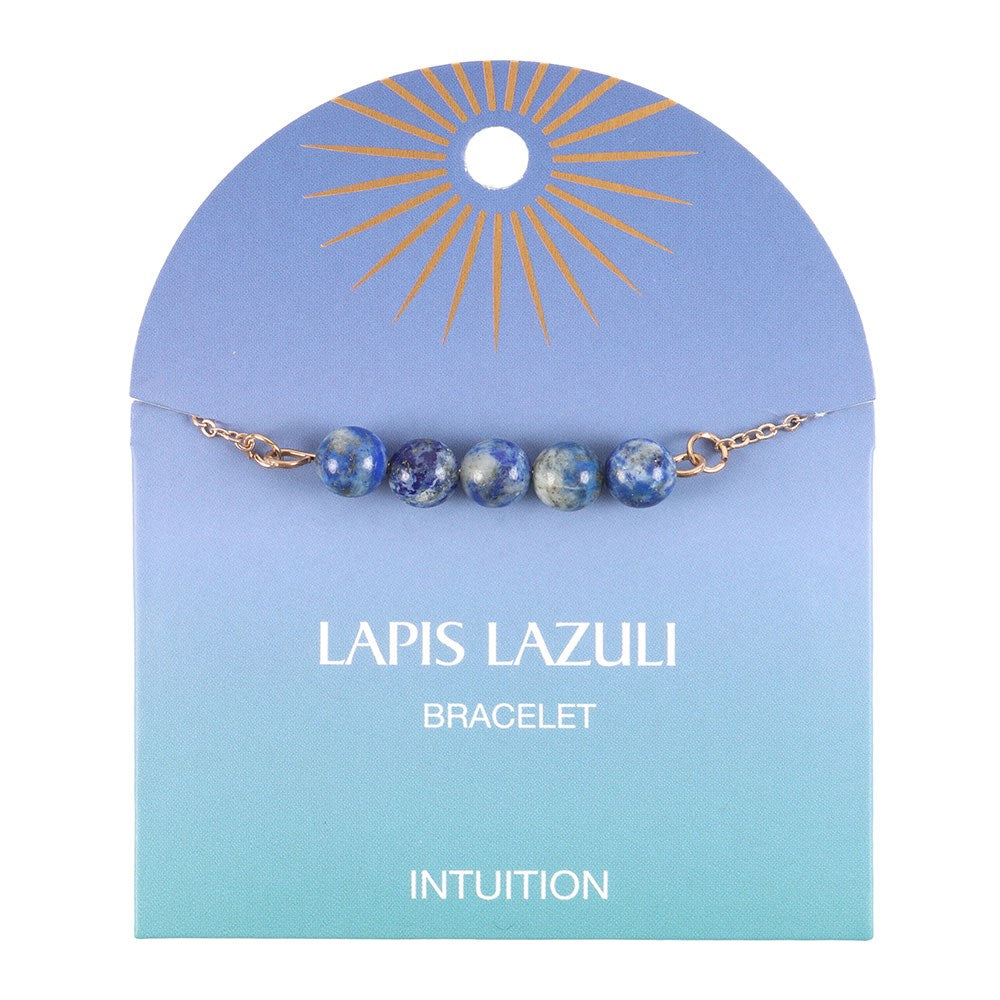 Lapis Lazuli Crystal Beaded Chain Bracelet – Intuition