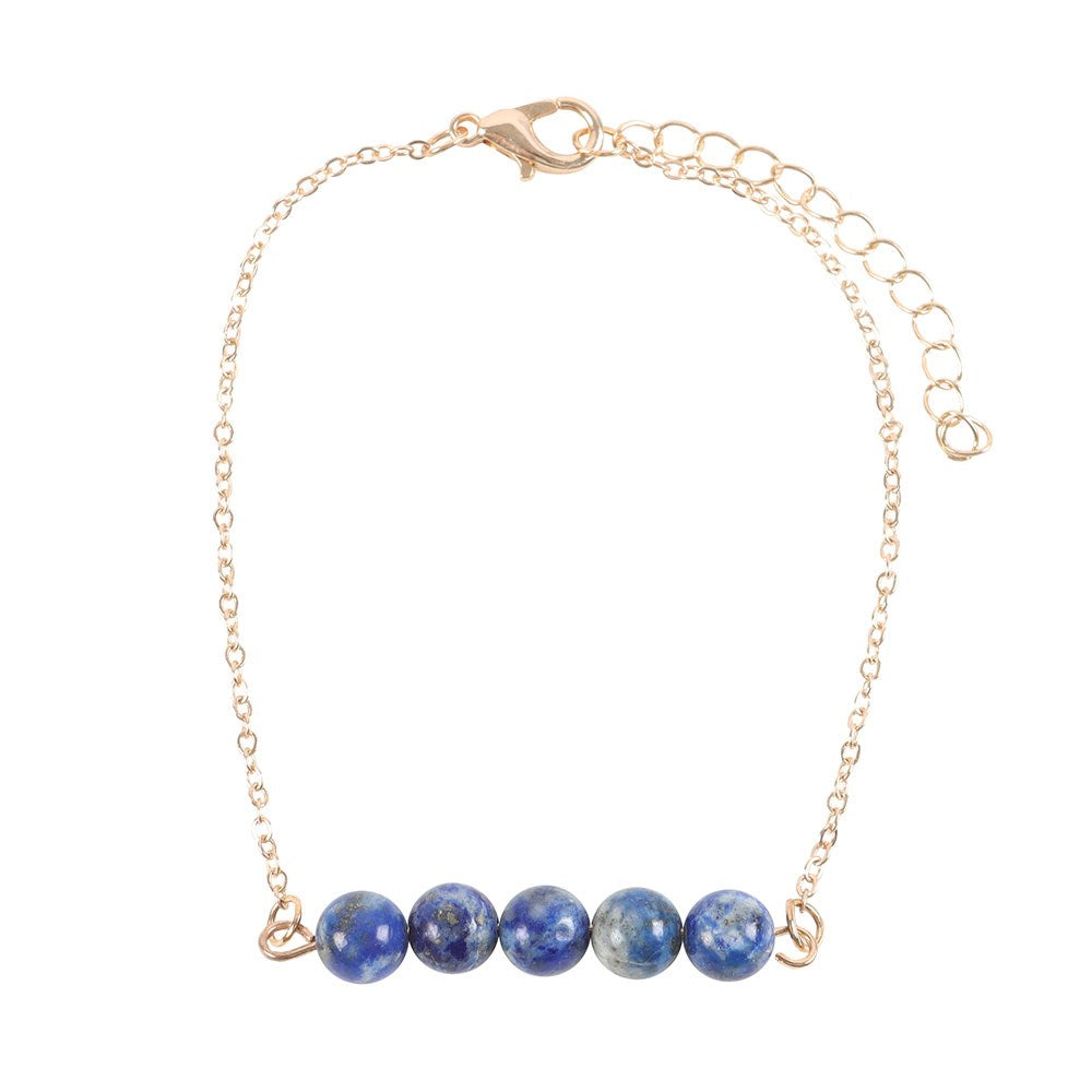 Lapis Lazuli Crystal Beaded Chain Bracelet – Intuition