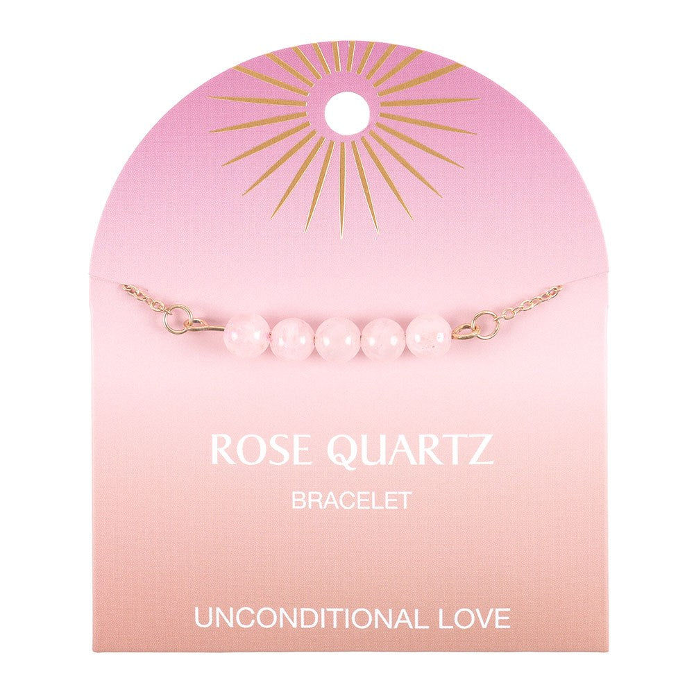 Rose Quartz Crystal Beaded Chain Bracelet – Unconditional Love