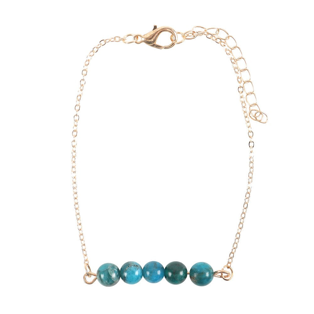 Apatite Crystal Beaded Chain Bracelet - Confidence