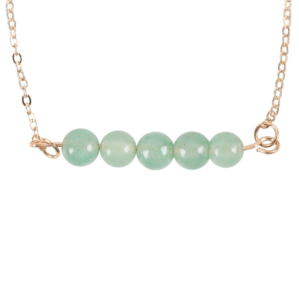 Aventurine Crystal Beaded Chain Bracelet - Good Luck