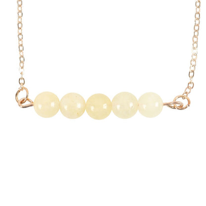 Lemon Quartz Crystal Beaded Chain Bracelet - Happiness