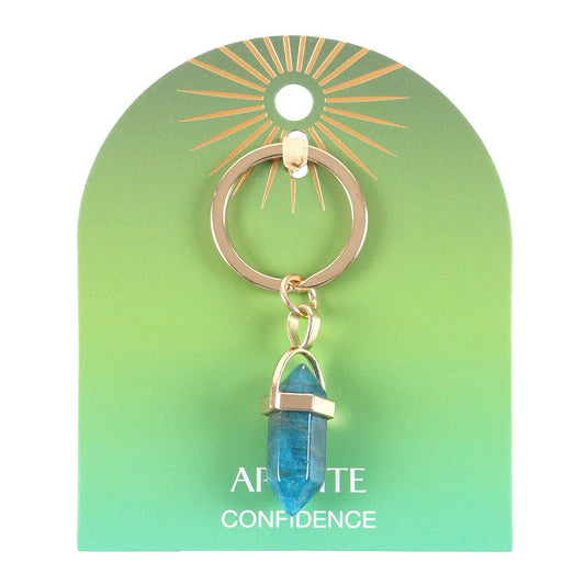 Apatite Crystal Point Keyring