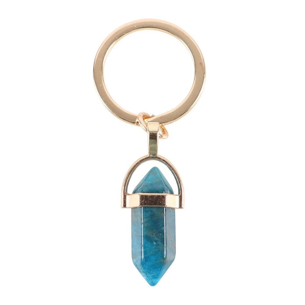 Apatite Crystal Point Keyring