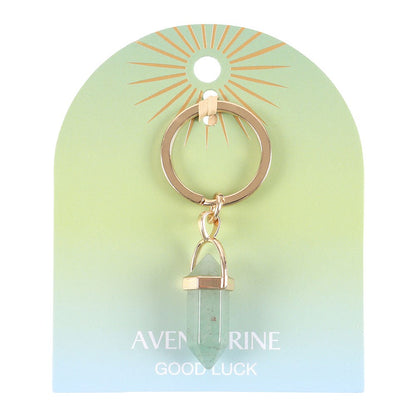Green Aventurine Crystal Point Keyring - Crystal Nest