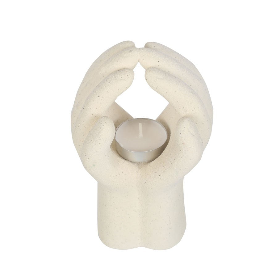 Off-White Praying Hands Tealight Holder