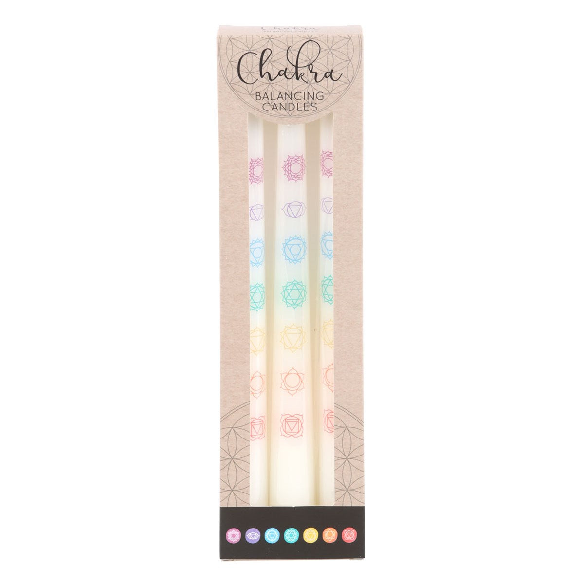 Chakra Balancing Taper Dinner Candles - Set of 3