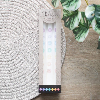Chakra Balancing Taper Dinner Candles - Set of 3 - Crystal Nest