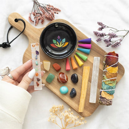Sacred Chakra Deluxe Healing and Wellness Kit - Crystal Nest
