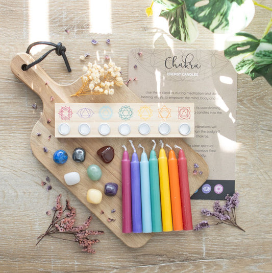 Chakra Energy Candle and Crystal Gift Set - Crystal Nest