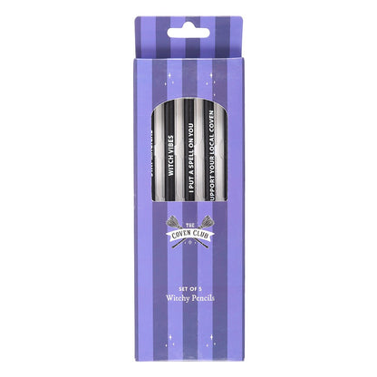Set of 5 Witchy Pencils | Spellbinding Stationery Gift Set