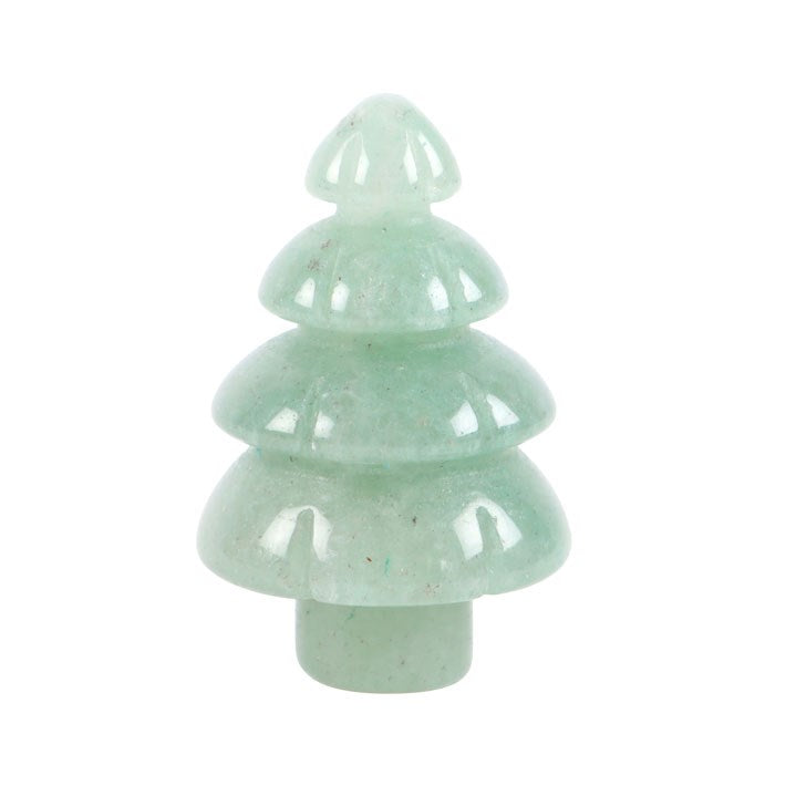 Mini Green Aventurine Christmas Tree in Gift Bag