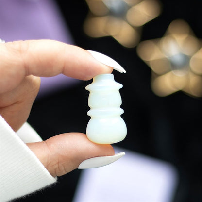 Mini Opalite Crystal Snowman in Gift Bag