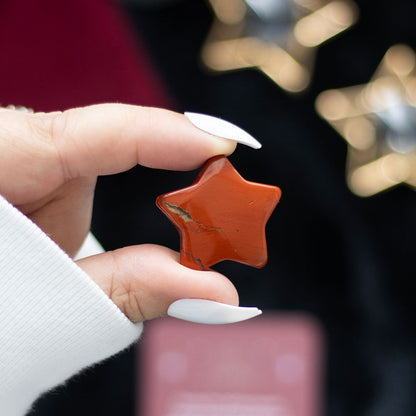 Mini Red Jasper Star in Gift Bag