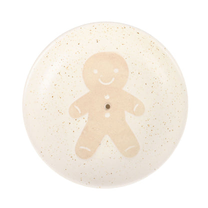 Festive Christmas Gingerbread Man Ceramic Incense Holder - Crystal Nest