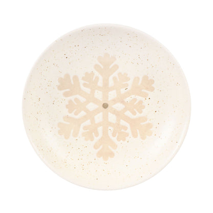 Festive Christmas Snowflake Ceramic Incense Holder - Crystal Nest