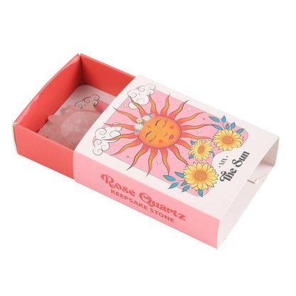 Rose Quartz Crystal Sun - Keepsake Stone in Box - Crystal Nest