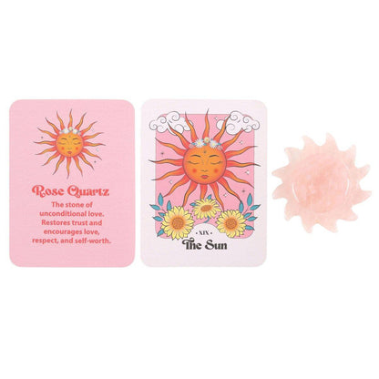 Rose Quartz Crystal Sun - Keepsake Stone in Box - Crystal Nest