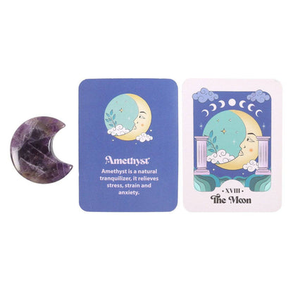 Amethyst Crystal Moon - Keepsake Stone in Box - Crystal Nest