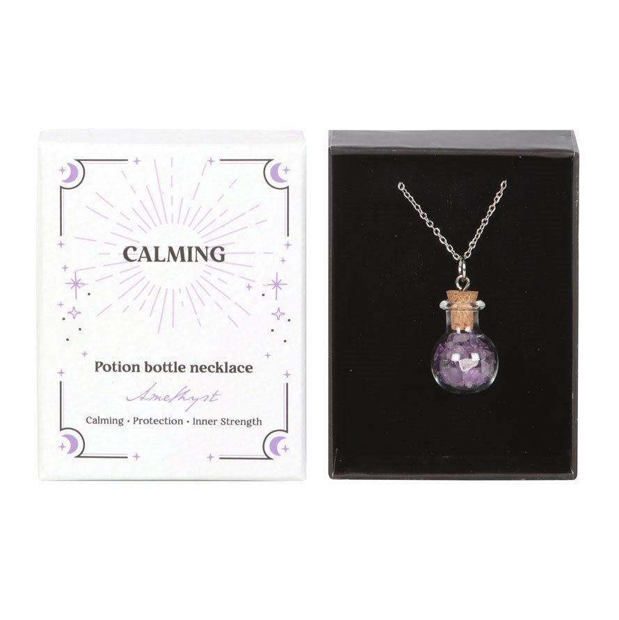 Calming Necklace – Bottled Amethyst Crystal Chips