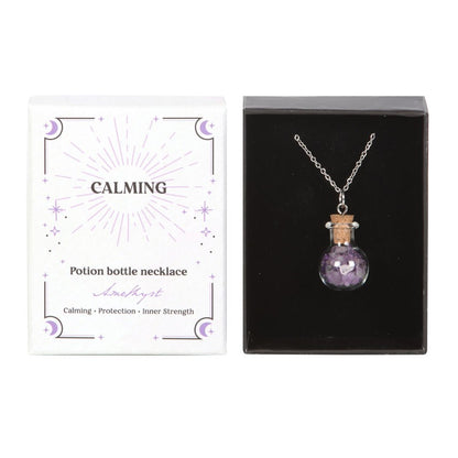 Calming Necklace – Bottled Amethyst Crystal Chips