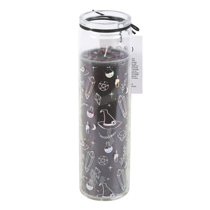 Crystal Witch Jasmine Glass Tube Candle with Amethyst Chips - Crystal Nest
