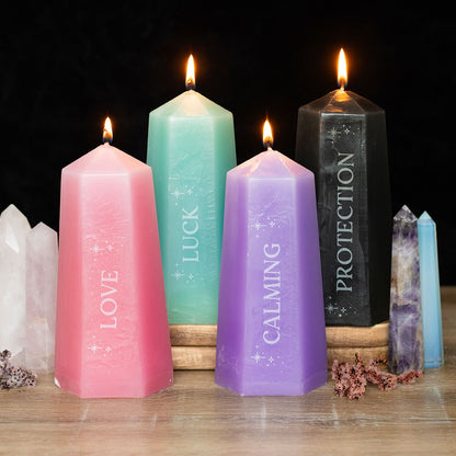 Calming Crystal Candle with Rough Amethyst - Crystal Nest