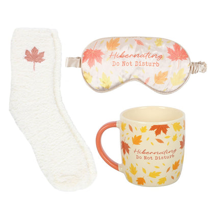 Autumn Hibernation Gift Set | Mug, Fluffy Socks & Eye Mask