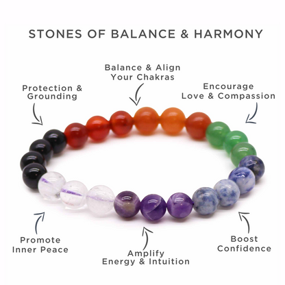 Chakra Power Bead Bracelet - Balance & Harmony - Crystal Nest