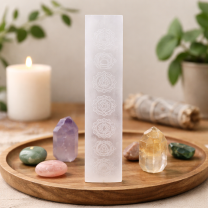 Selenite Chakra Charging Plate Bar - Crystal Nest