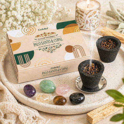Goloka Palo Santo & Copal Smudge Cups | Resin Incense Set (6 Pack)