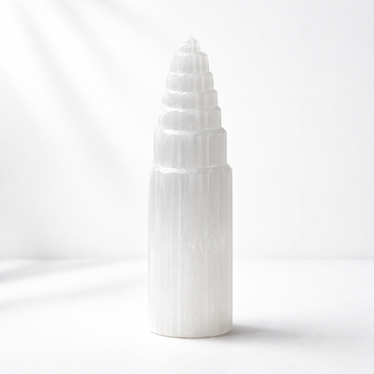 Selenite Tower 20cm | High Vibration Crystal for Cleansing & Energy Healing - Crystal Nest