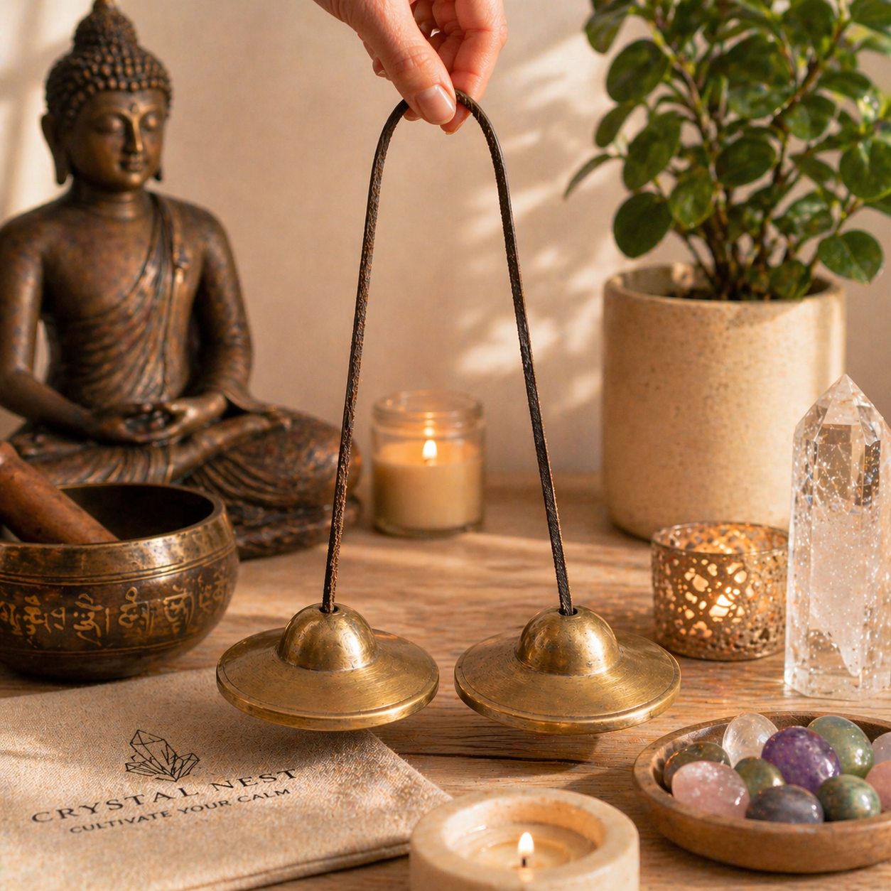 Classic Tibetan Tingsha Bells | Meditation Sound Tool - Crystal Nest