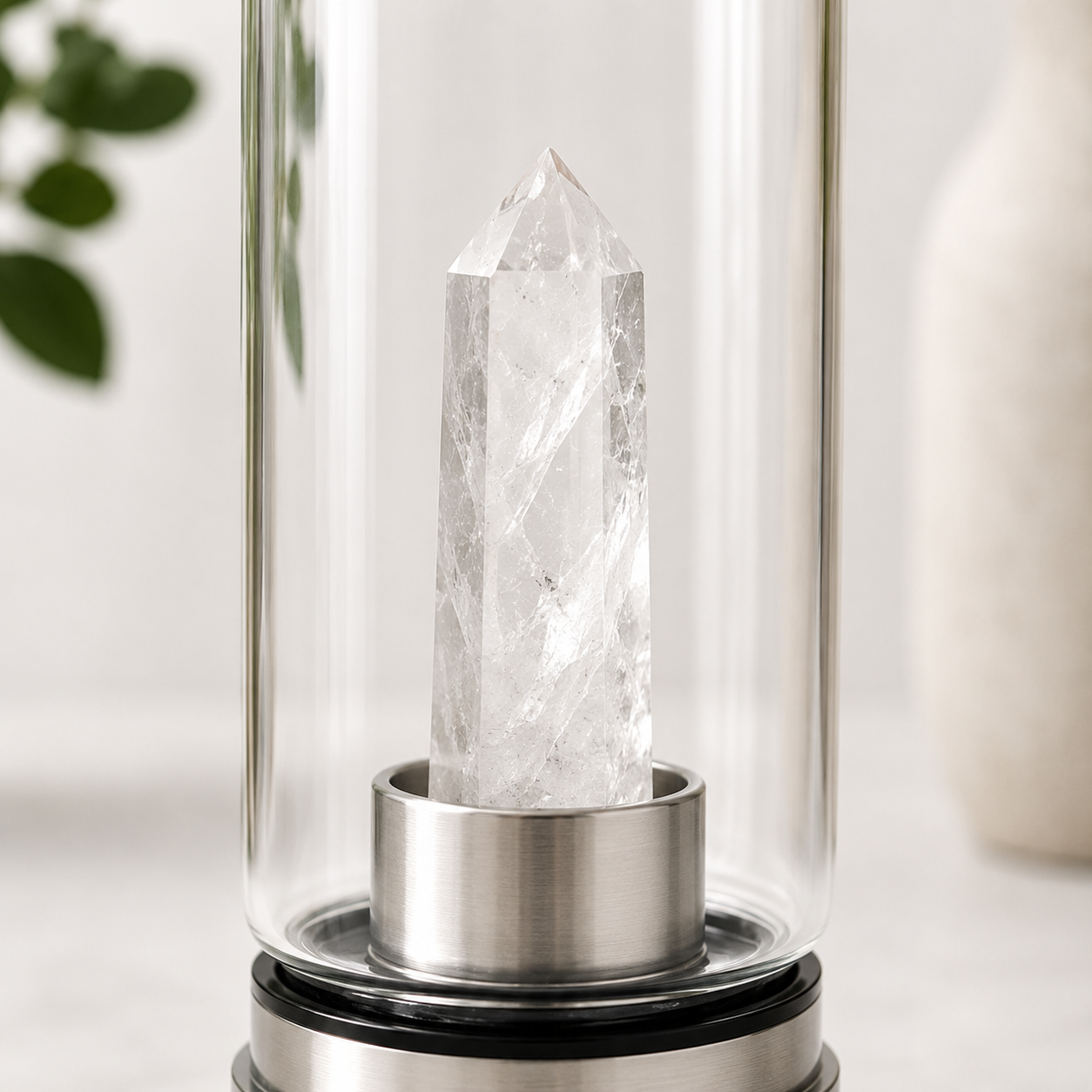 Clear Quartz Crystal Infused Water Bottle | 500ml