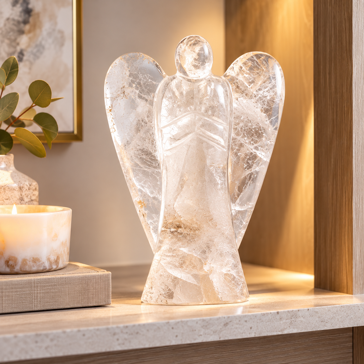 Clear Quartz Crystal Guardian Angel | Extra Large - Crystal Nest