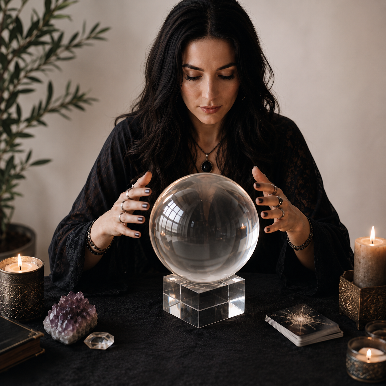 Crystal Ball with Stand - 200mm