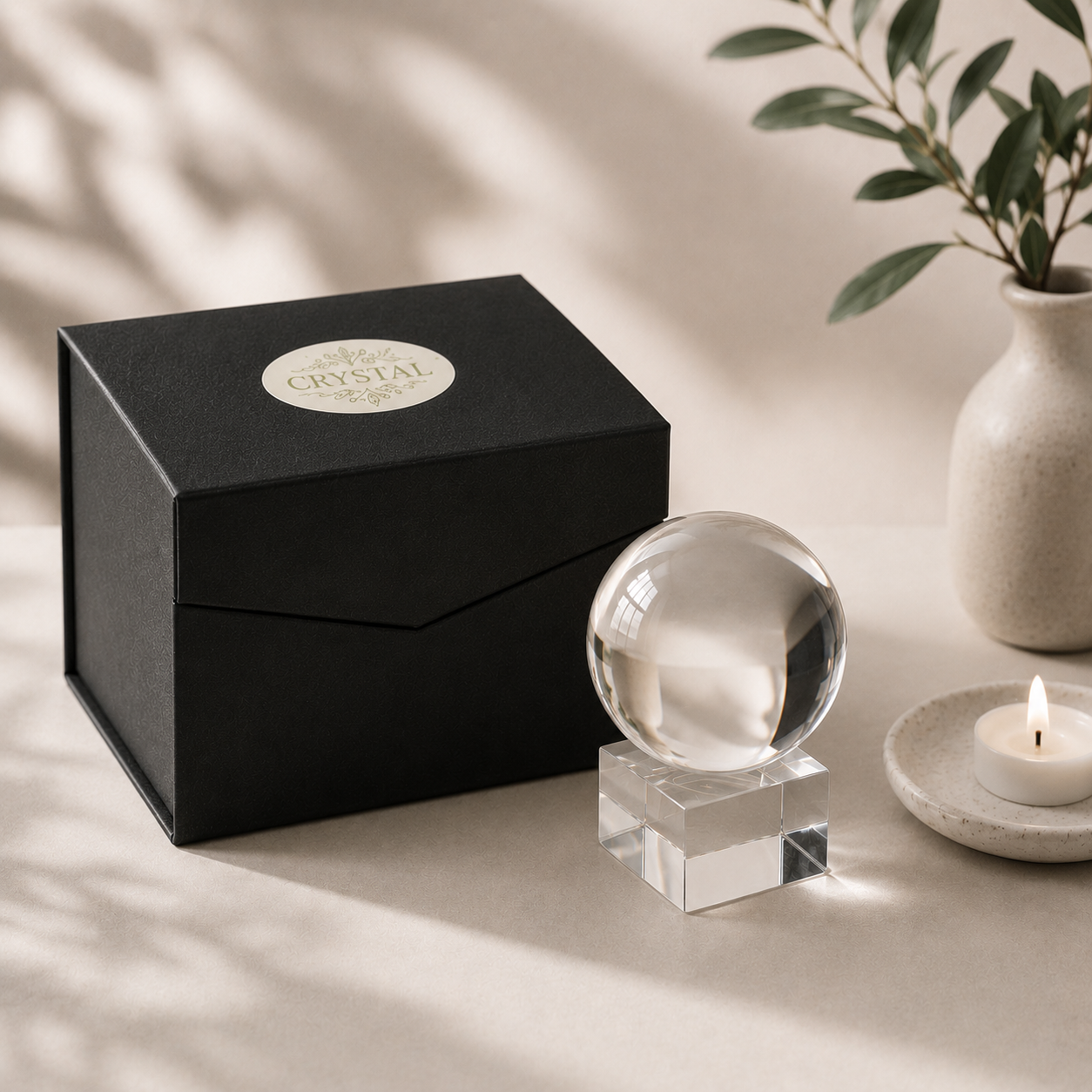 Crystal Ball with Stand - 80mm