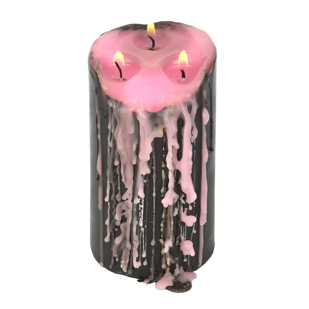 Pink Vampire Tears Pillar Candle | Bleeding Wax Effect | Large - Crystal Nest