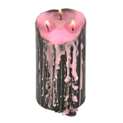Pink Vampire Tears Pillar Candle | Bleeding Wax Effect | Large - Crystal Nest