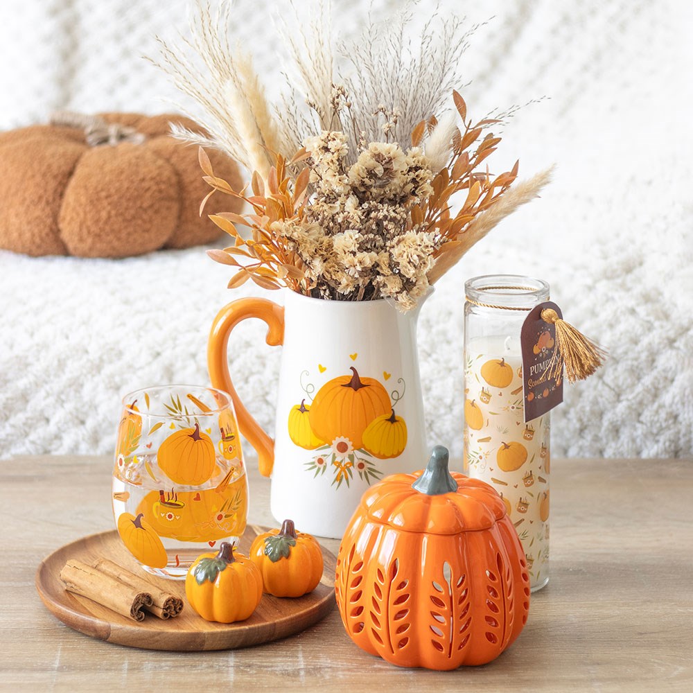 Orange Leaf Cut-Out Pumpkin Oil Burner & Wax Warmer - Crystal Nest