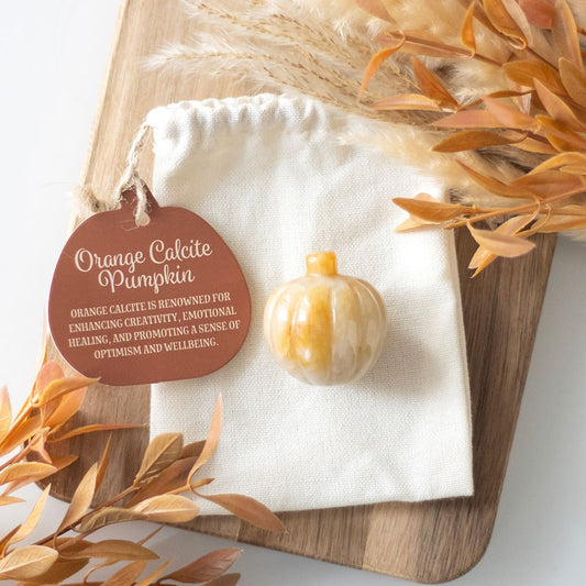 Orange Calcite Crystal Pumpkin | Autumn Healing & Positive Energy - Crystal Nest