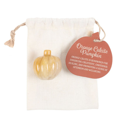 Orange Calcite Crystal Pumpkin | Autumn Healing & Positive Energy - Crystal Nest