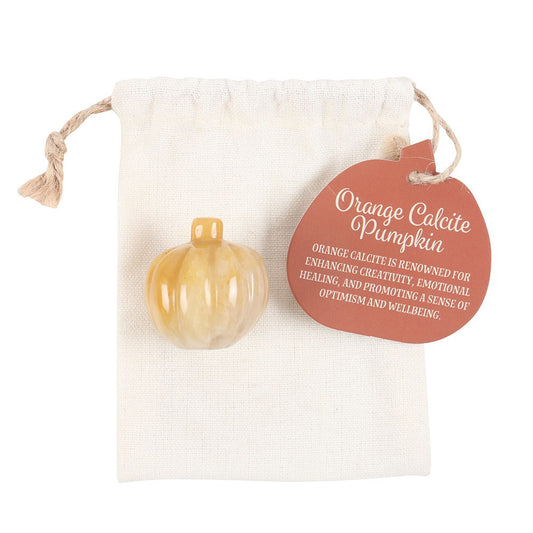 Orange Calcite Crystal Pumpkin | Autumn Healing & Positive Energy - Crystal Nest