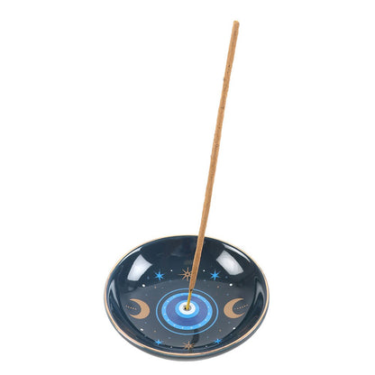 Blue All Seeing Eye Incense Holder & Trinket Dish - Crystal Nest