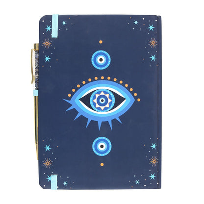 All Seeing Eye A5 Notebook with Crystal Chip Pen - Crystal Nest