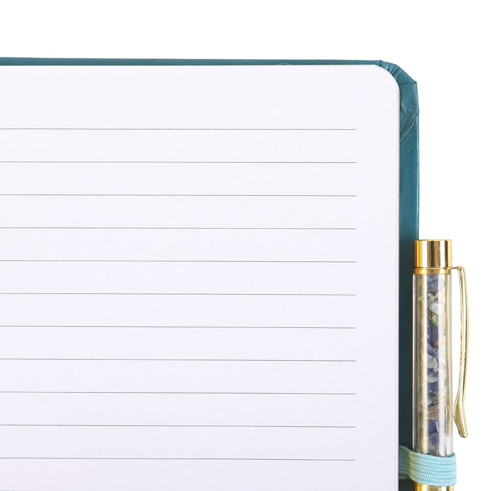 Hamsa Hand & All Seeing Eye A5 Notebook with Crystal Chip Pen - Crystal Nest