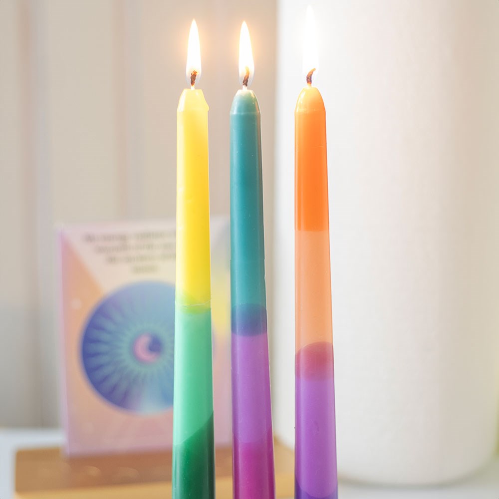Aura Energy Dipped Taper Candles | Set of 3 - Crystal Nest