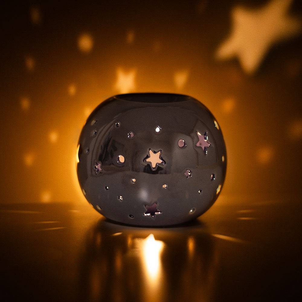 Purple Iridescent Star Oil Burner and Wax Warmer - Crystal Nest