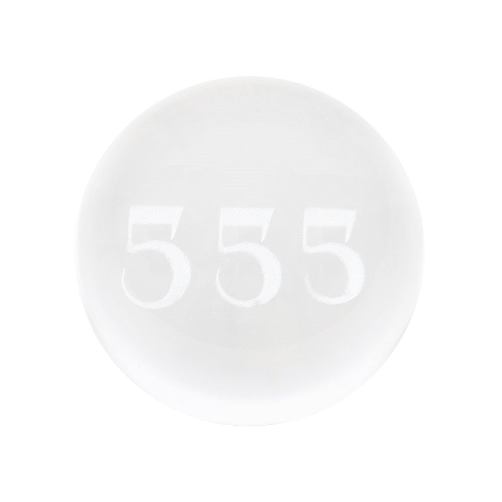 555 Angel Number Engraved Crystal Ball