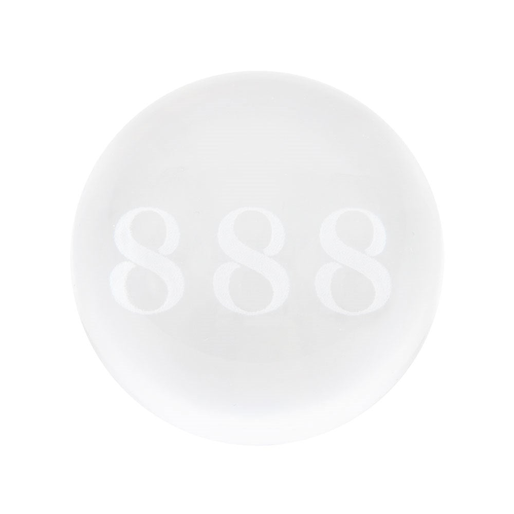 888 Angel Number Engraved Crystal Ball